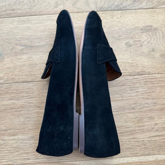 JCREW Black Suede Classic Penny Loafer Size 7.5 - Picture 9 of 11